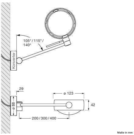 Letto 300 Sento E- Wandleuchte